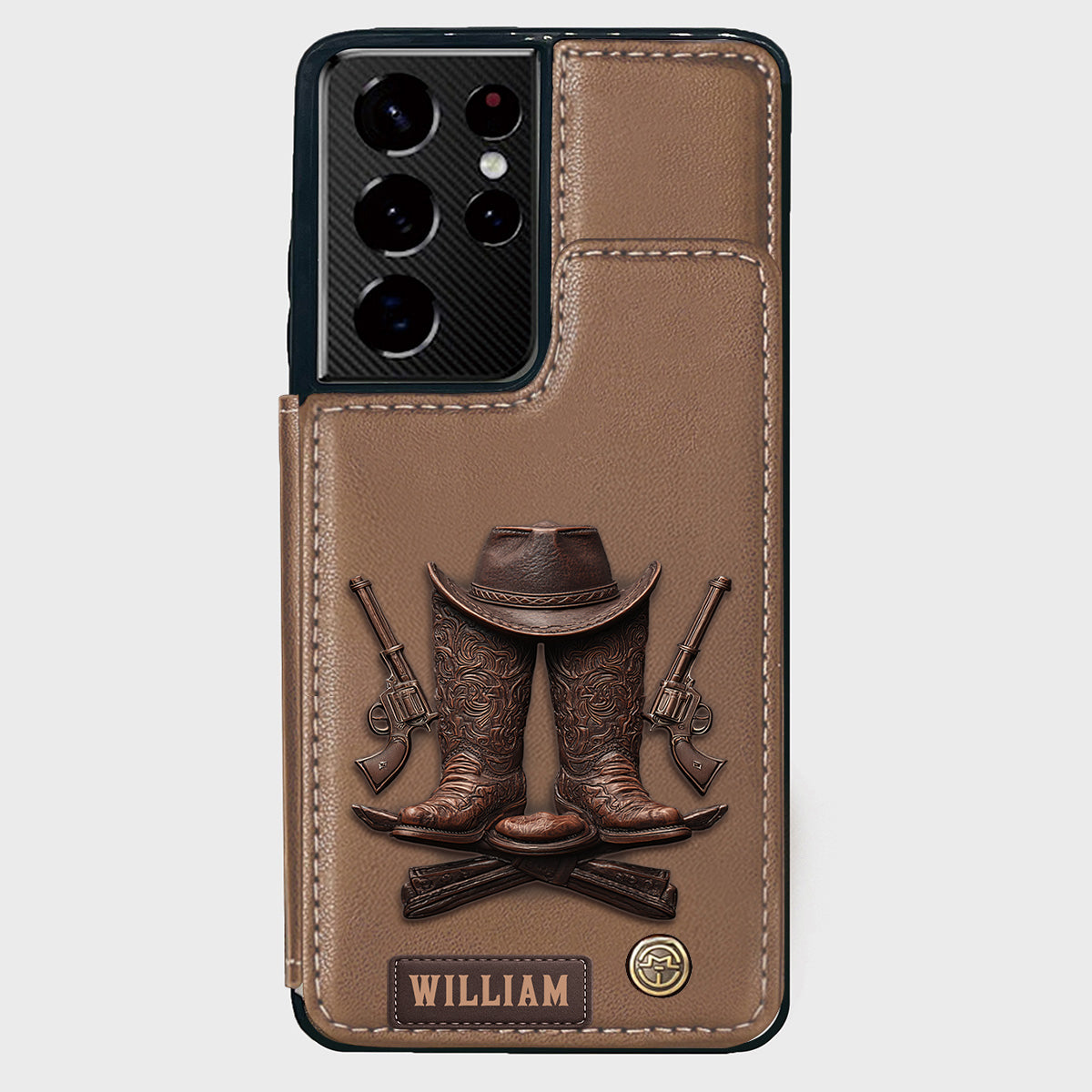 Western Spirit - Étui portefeuille personnalisé style western pour téléphone