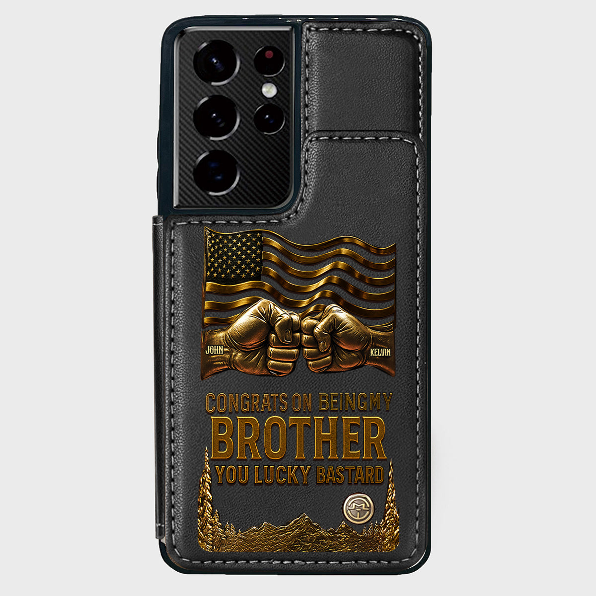 Congrat On Being My Brother - Personalized Sibling Wallet Phone Case