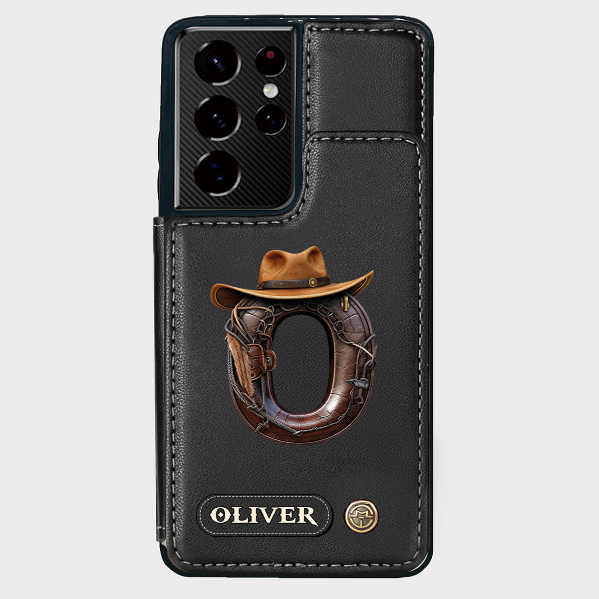 Western Style Name Initial Letter - Personalized Cowboy/Cowgirl Wallet Phone Case