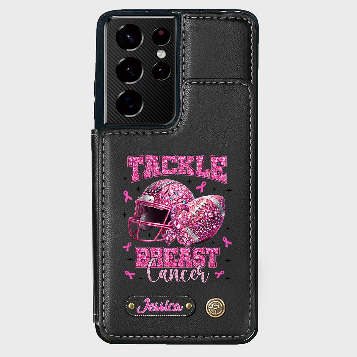 Pink Out - Personalized Football Wallet Phone Case