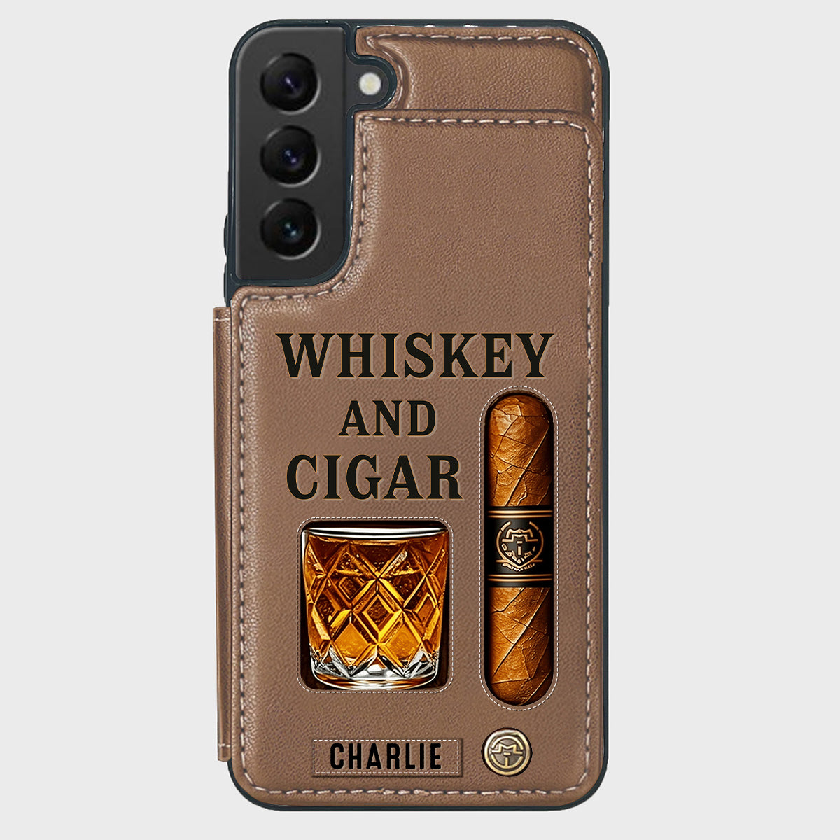 Whiskey & Cigar - Personalized Whisky Wallet Phone Case