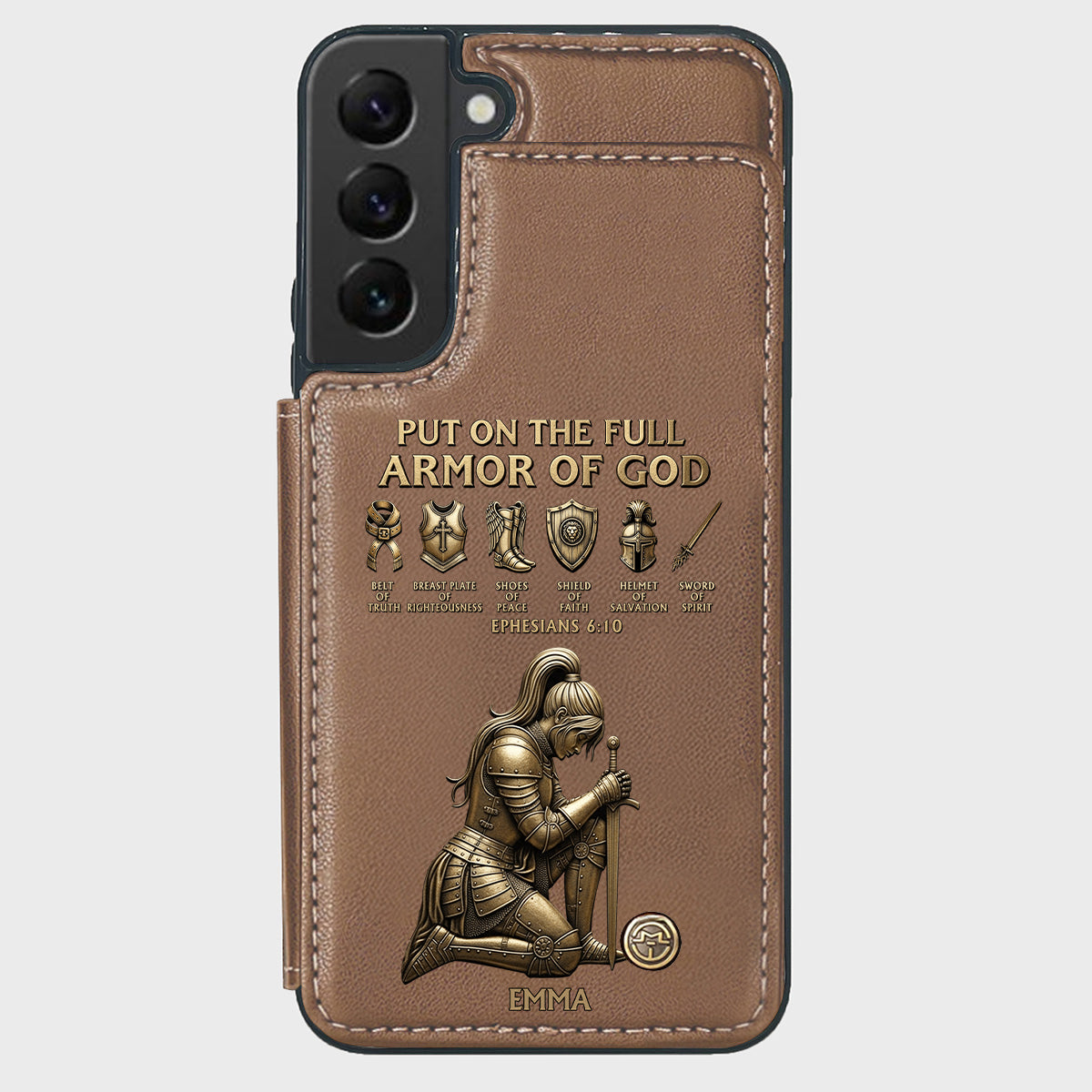 Put On The Full Amor Of God - Personalized Christian Wallet Phone Case