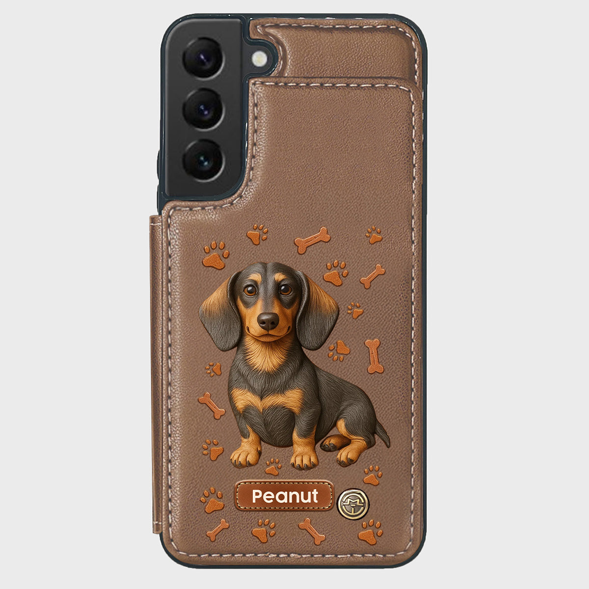 Love My Dog - Personalized Dachshund Wallet Phone Case