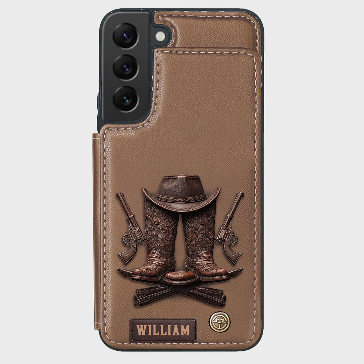 Western Spirit - Étui portefeuille personnalisé style western pour téléphone
