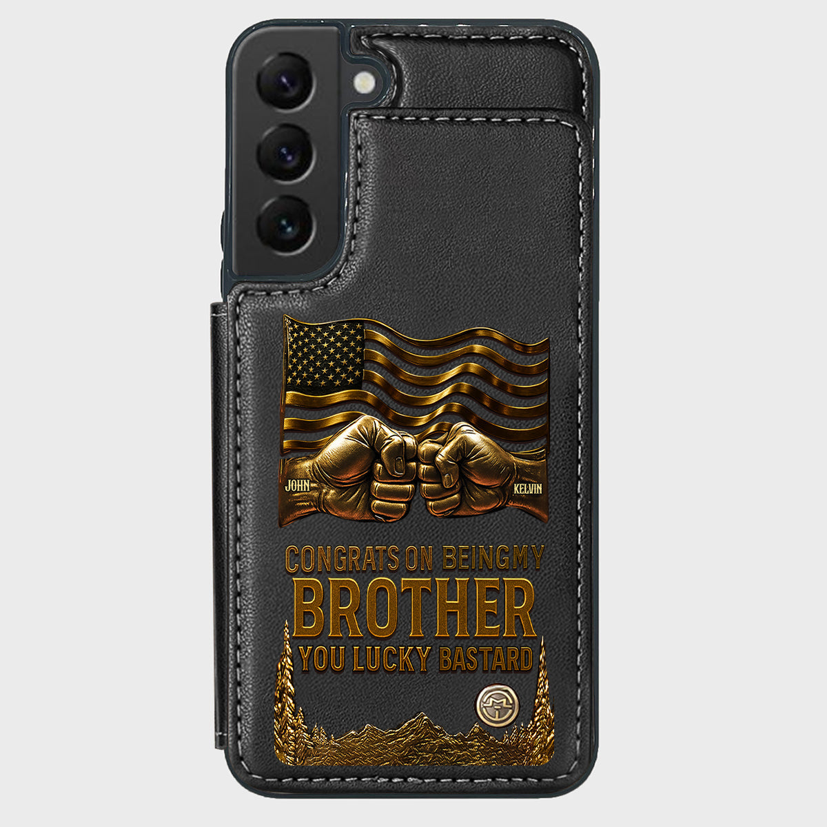 Congrat On Being My Brother - Personalized Sibling Wallet Phone Case