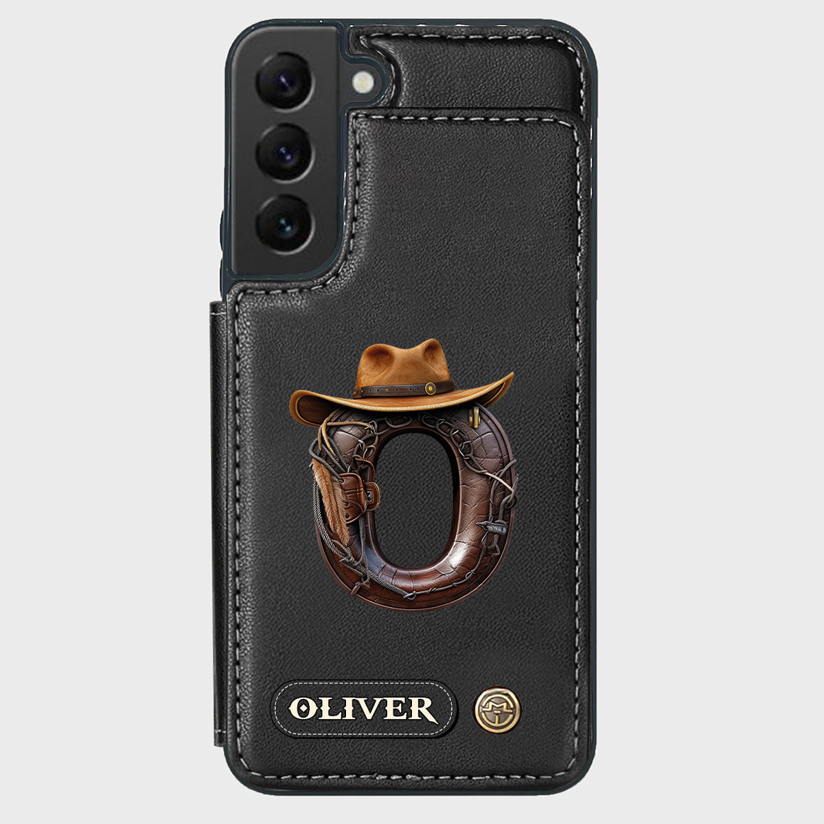 Western Style Name Initial Letter - Personalized Cowboy/Cowgirl Wallet Phone Case
