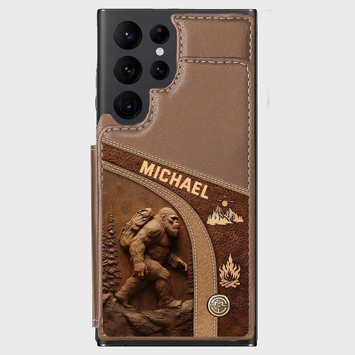 Sasquatch - Personalisierte Handyhülle mit Wanderbrieftasche