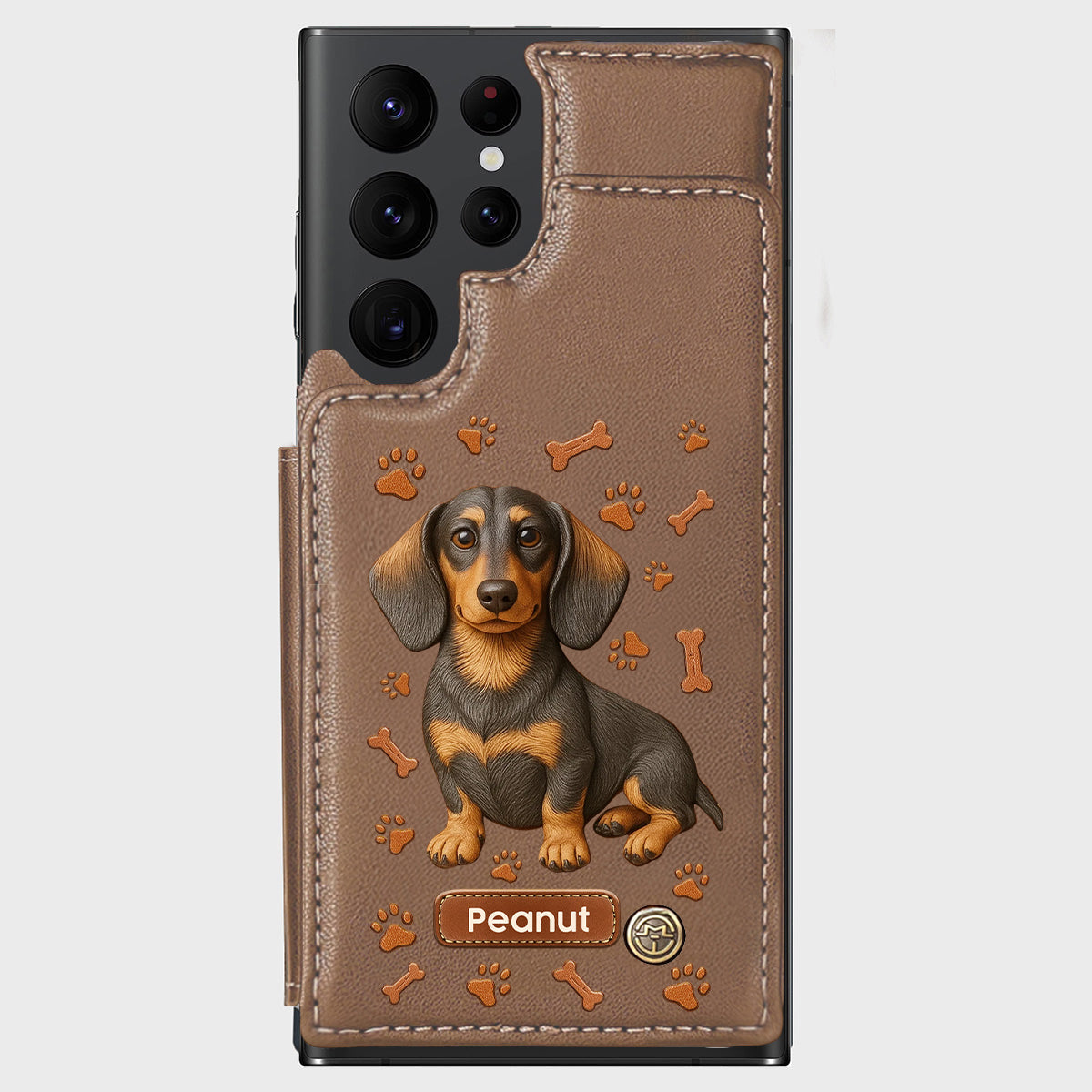Love My Dog - Personalized Dachshund Wallet Phone Case