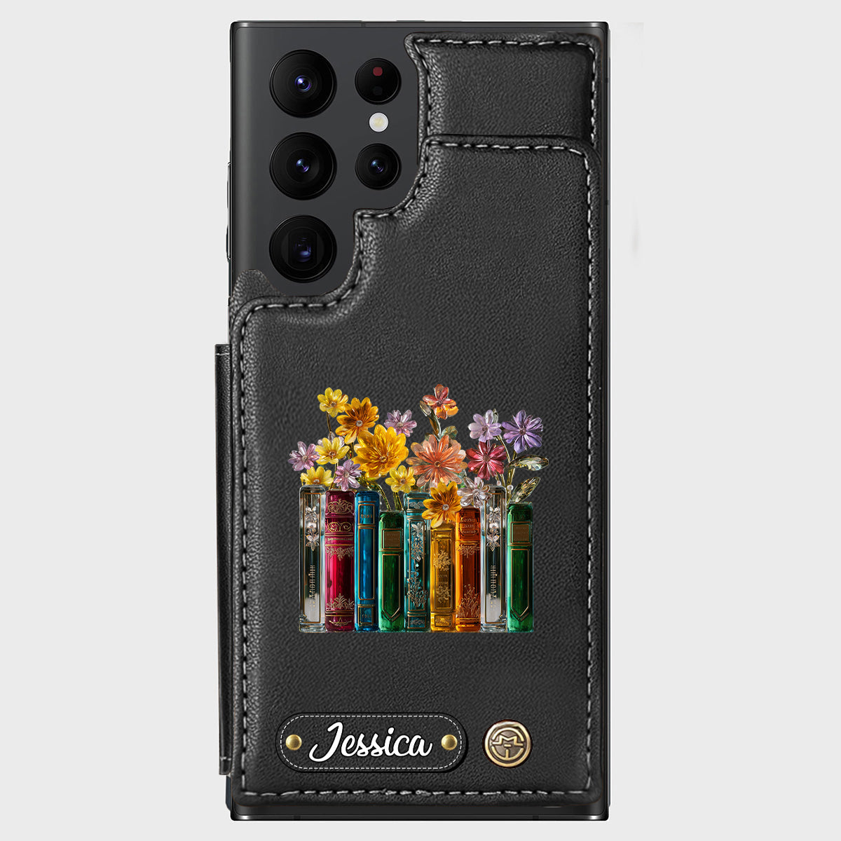 Books And Flowers - Personalized Book Wallet Phone Case