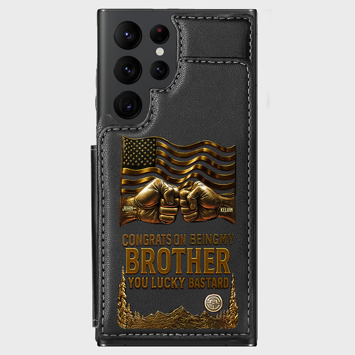 Congrat On Being My Brother - Personalized Sibling Wallet Phone Case