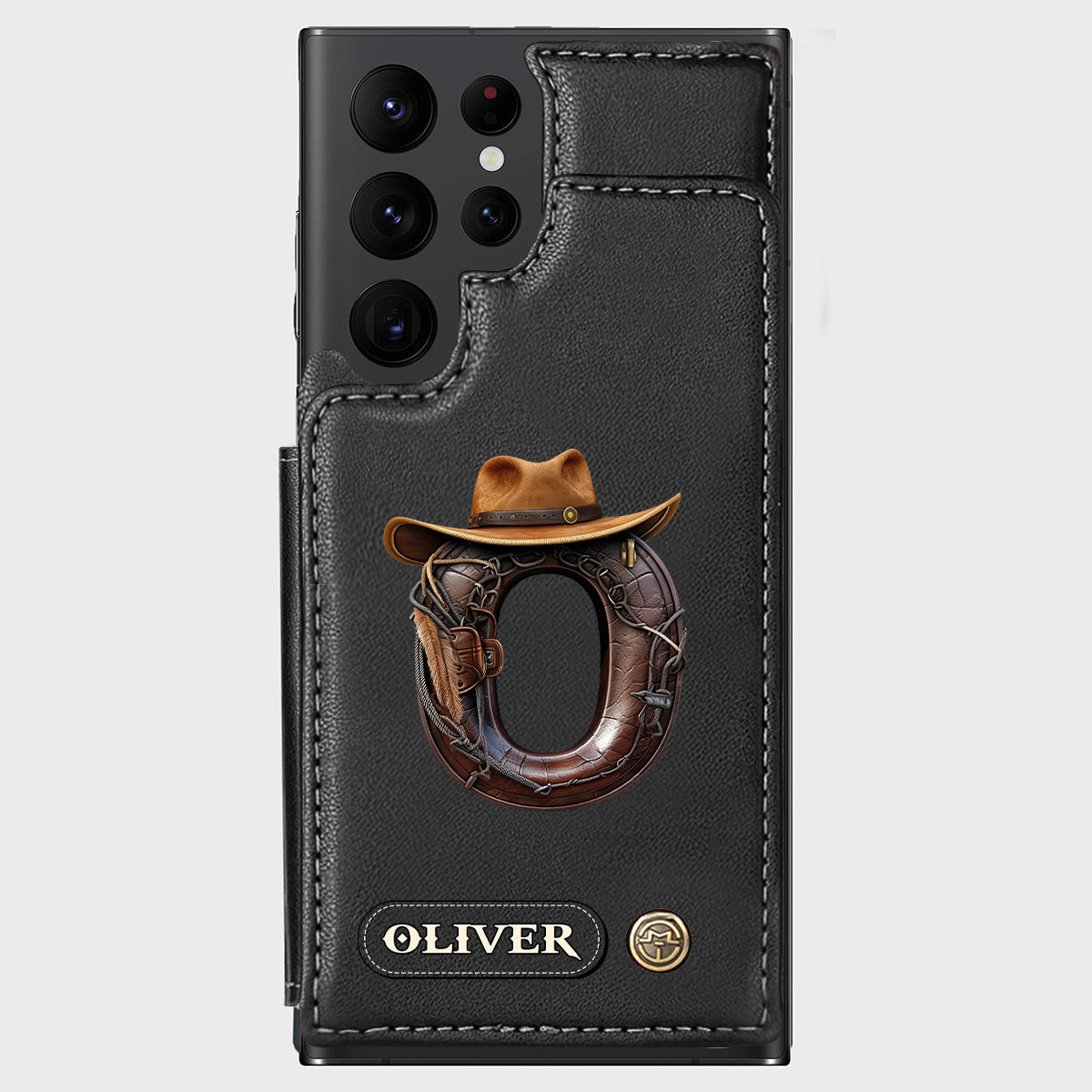 Western Style Name Initial Letter - Personalized Cowboy/Cowgirl Wallet Phone Case
