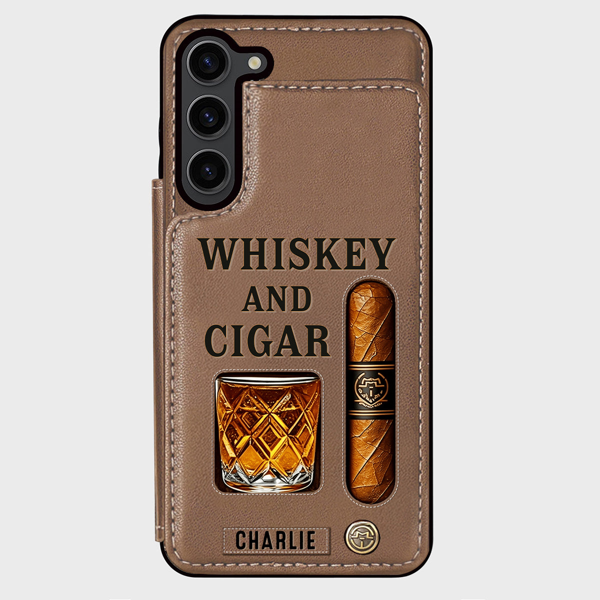 Whiskey & Cigar - Personalized Whisky Wallet Phone Case