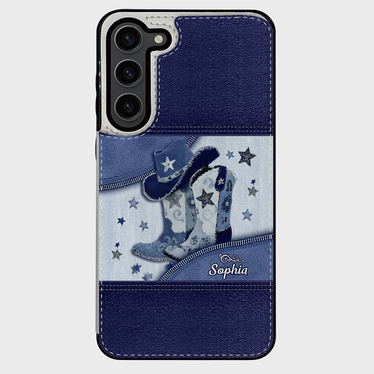 Cowgirl-Stiefel – Personalisierte faltbare Handyhülle im Cowgirl-Stil