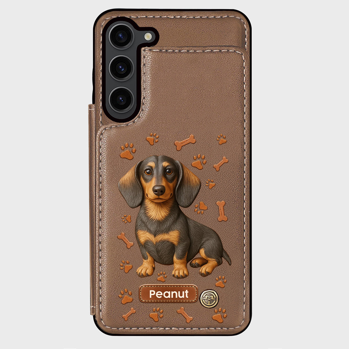 Love My Dog - Personalized Dachshund Wallet Phone Case