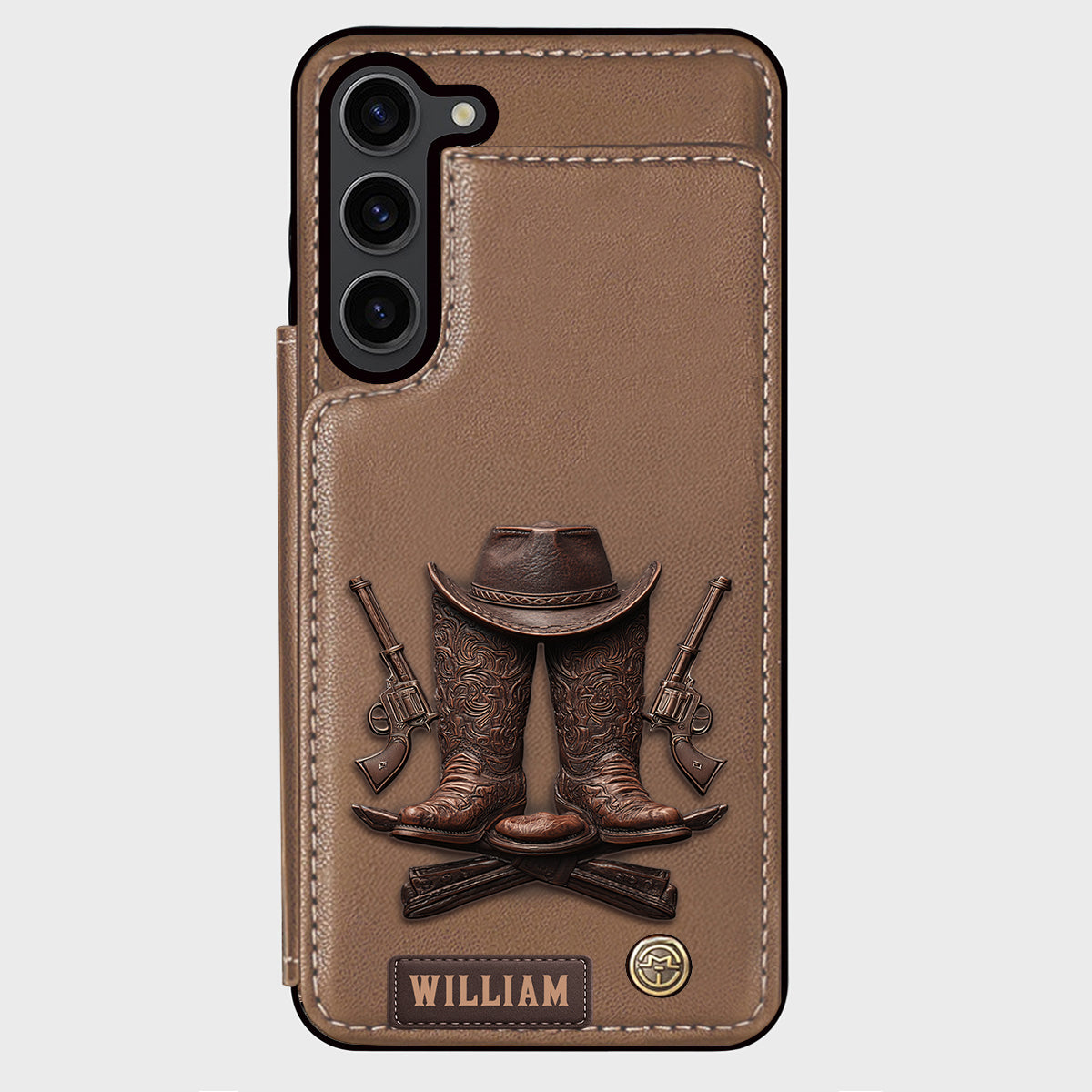 Western Spirit - Étui portefeuille personnalisé style western pour téléphone