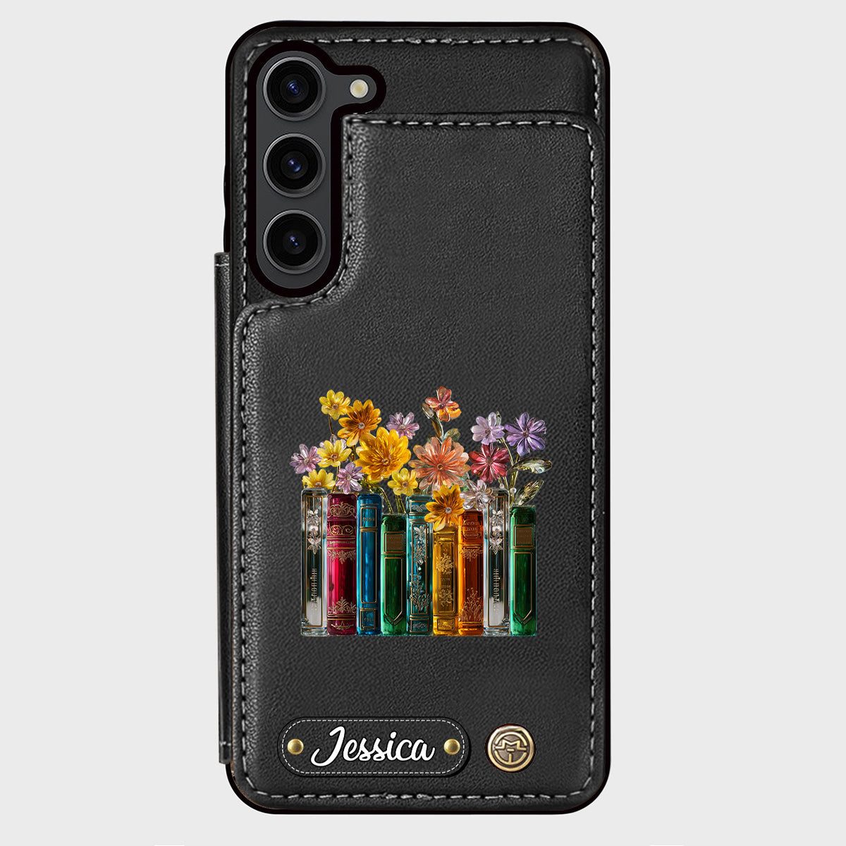 Books And Flowers - Personalized Book Wallet Phone Case