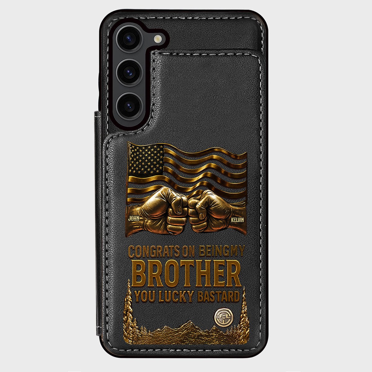 Congrat On Being My Brother - Personalized Sibling Wallet Phone Case