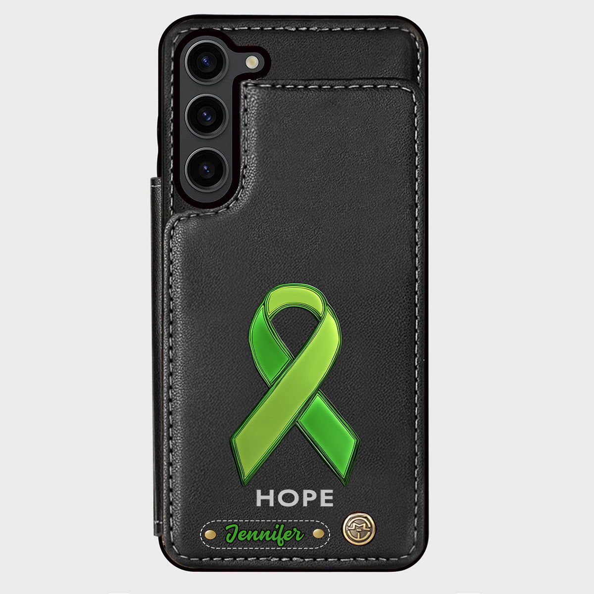 Espoir - Étui portefeuille personnalisé pour téléphone portable, symbole de sensibilisation à la santé mentale