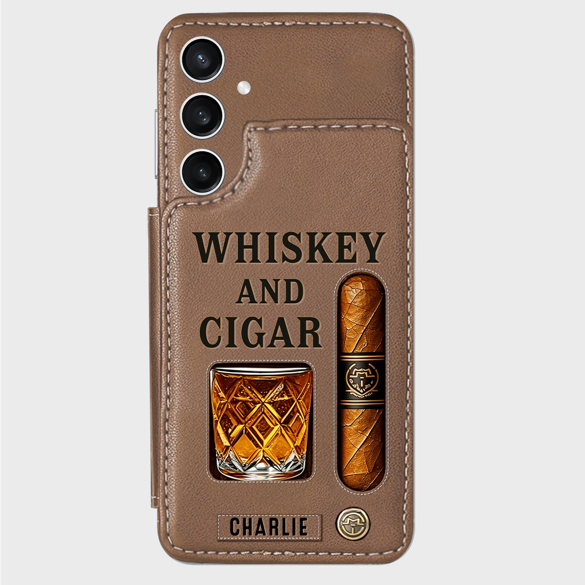 Whiskey & Cigar - Personalized Whisky Wallet Phone Case