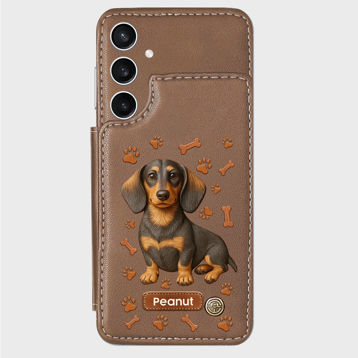 Love My Dog - Personalized Dachshund Wallet Phone Case
