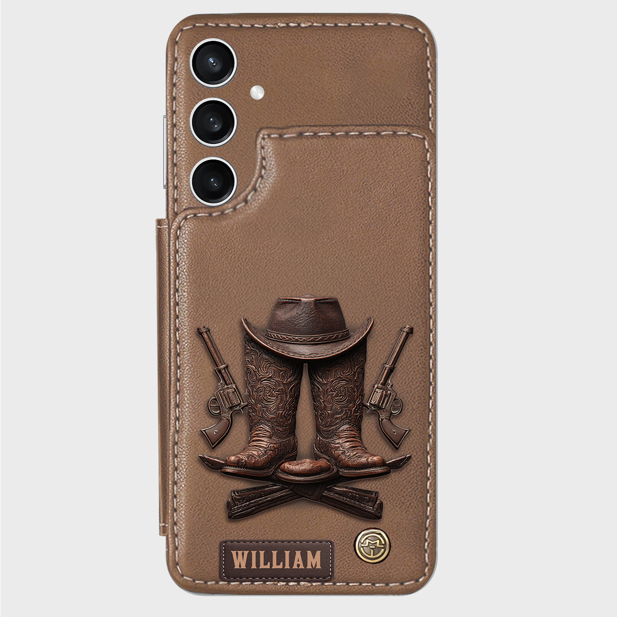 Western Spirit - Étui portefeuille personnalisé style western pour téléphone