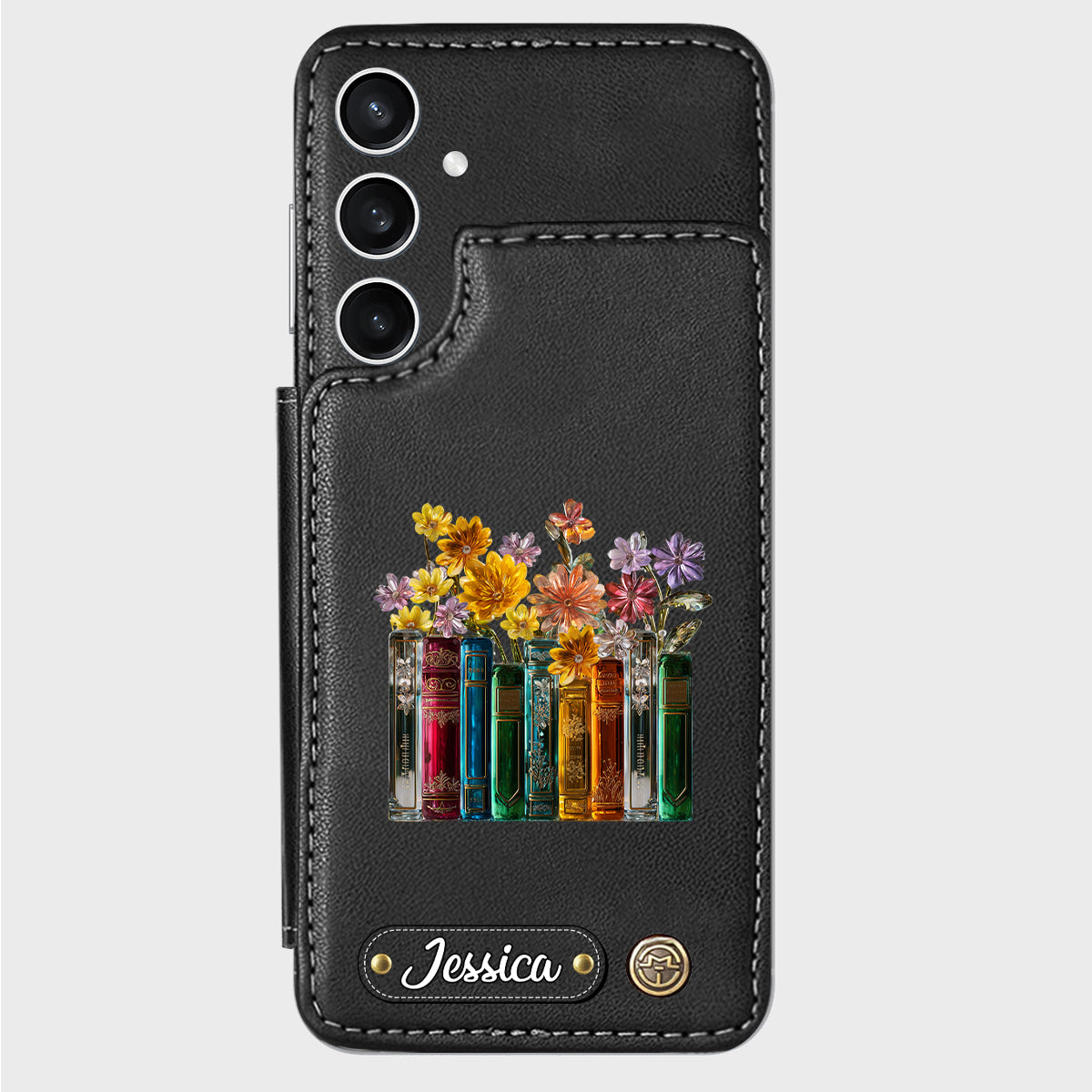 Books And Flowers - Personalized Book Wallet Phone Case
