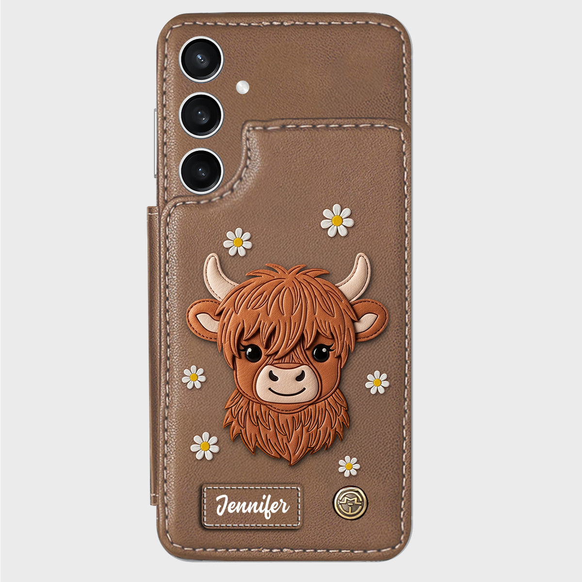 Niedliches Hochlandrind – Personalisierte Handyhülle mit Hochlandrind-Motiv