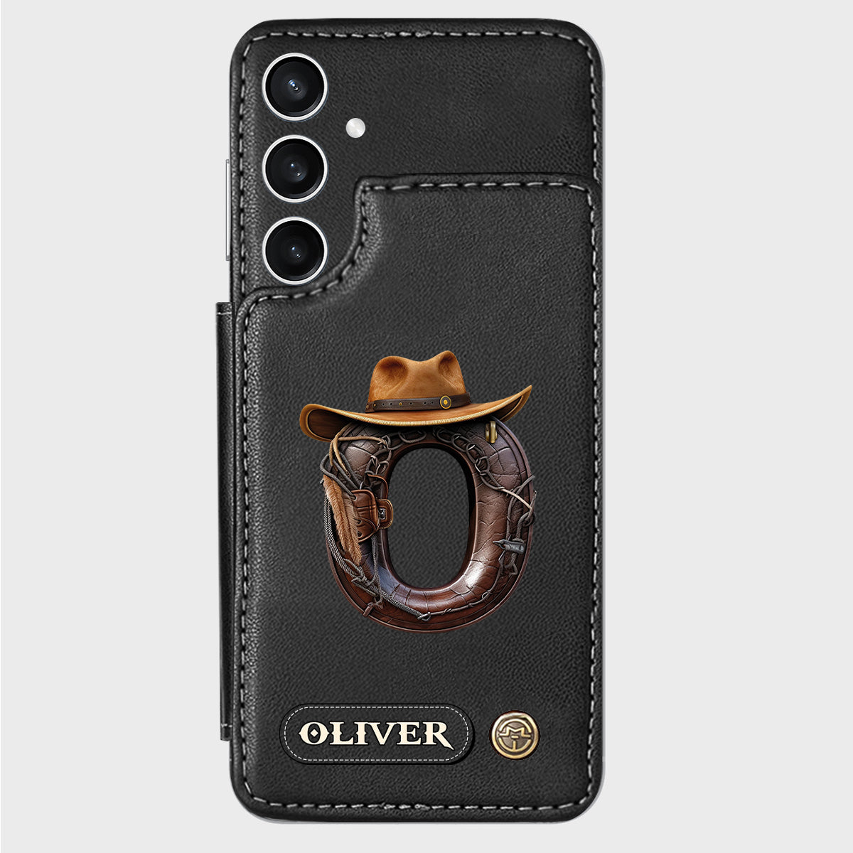 Western Style Name Initial Letter - Personalized Cowboy/Cowgirl Wallet Phone Case