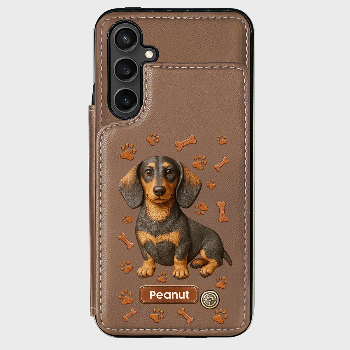 Love My Dog - Personalized Dachshund Wallet Phone Case
