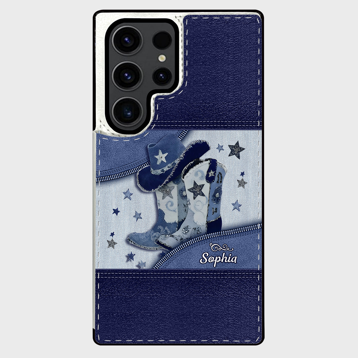 Cowgirl-Stiefel – Personalisierte faltbare Handyhülle im Cowgirl-Stil