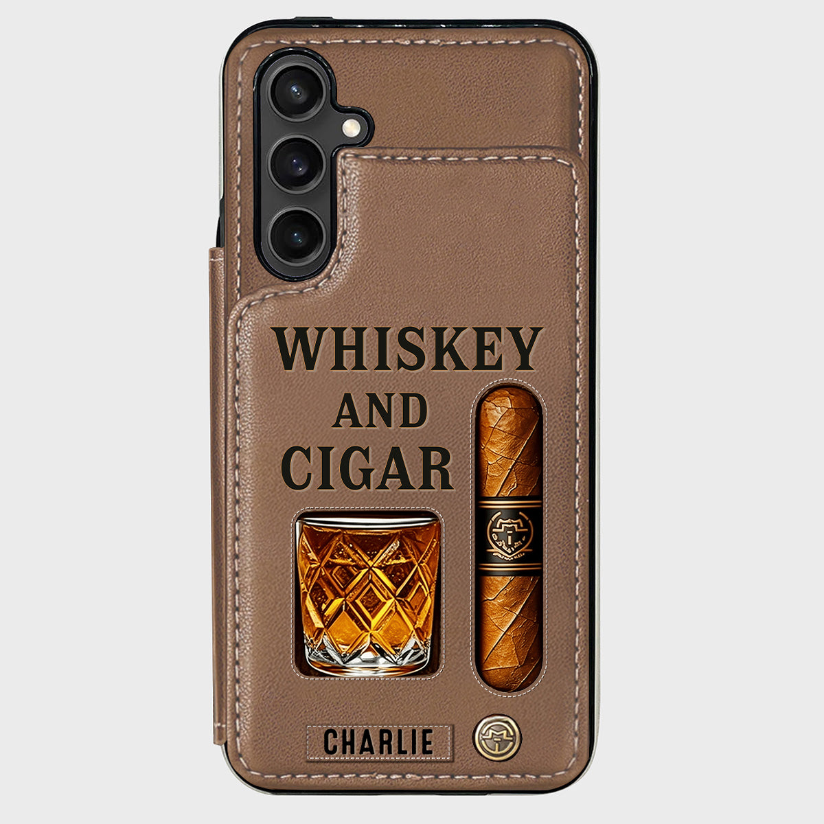 Whiskey & Cigar - Personalized Whisky Wallet Phone Case