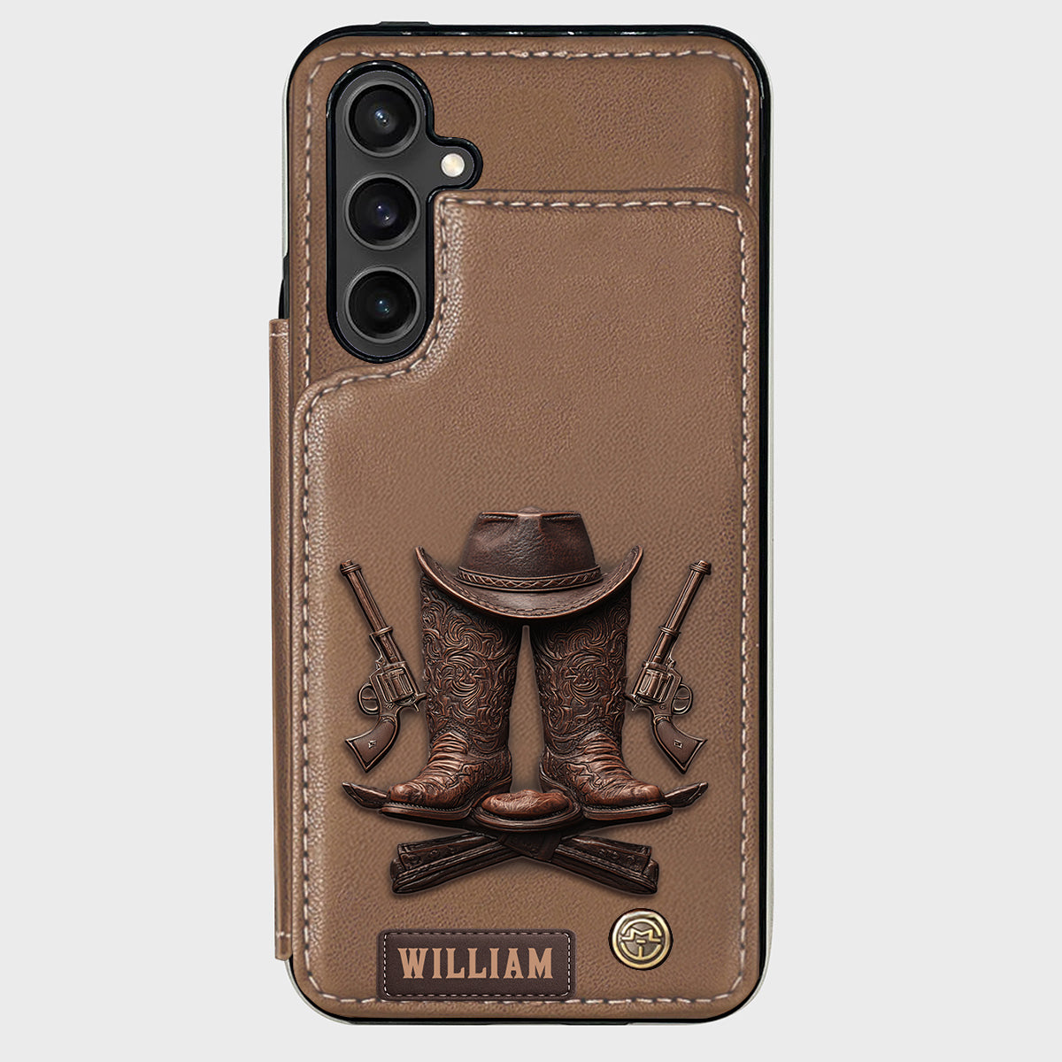 Western Spirit - Étui portefeuille personnalisé style western pour téléphone
