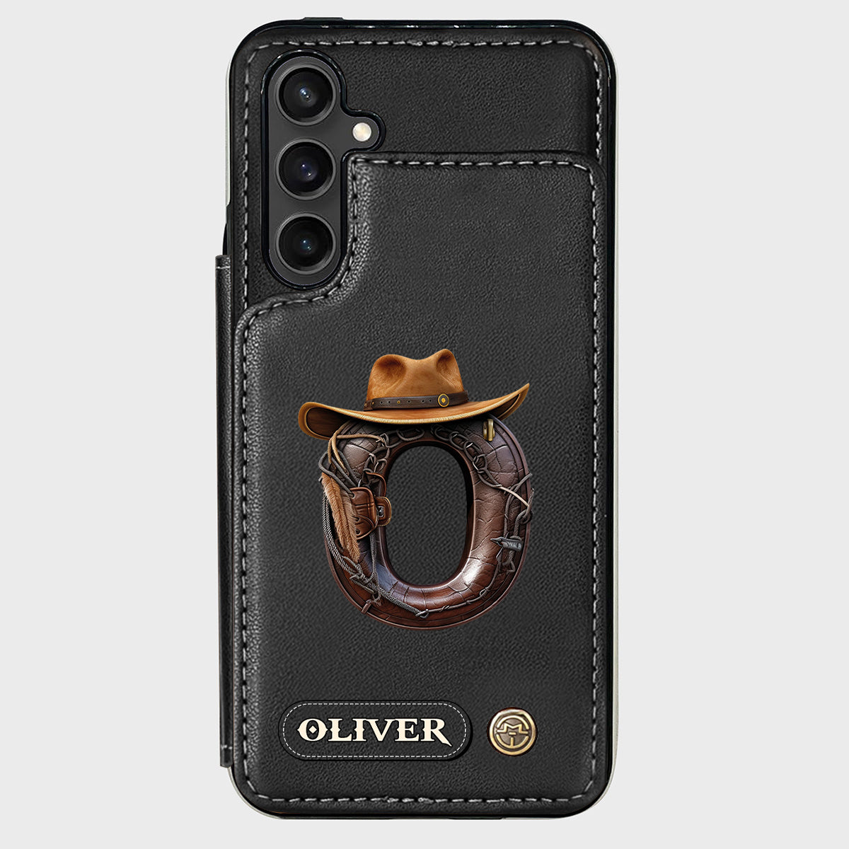 Western Style Name Initial Letter - Personalized Cowboy/Cowgirl Wallet Phone Case