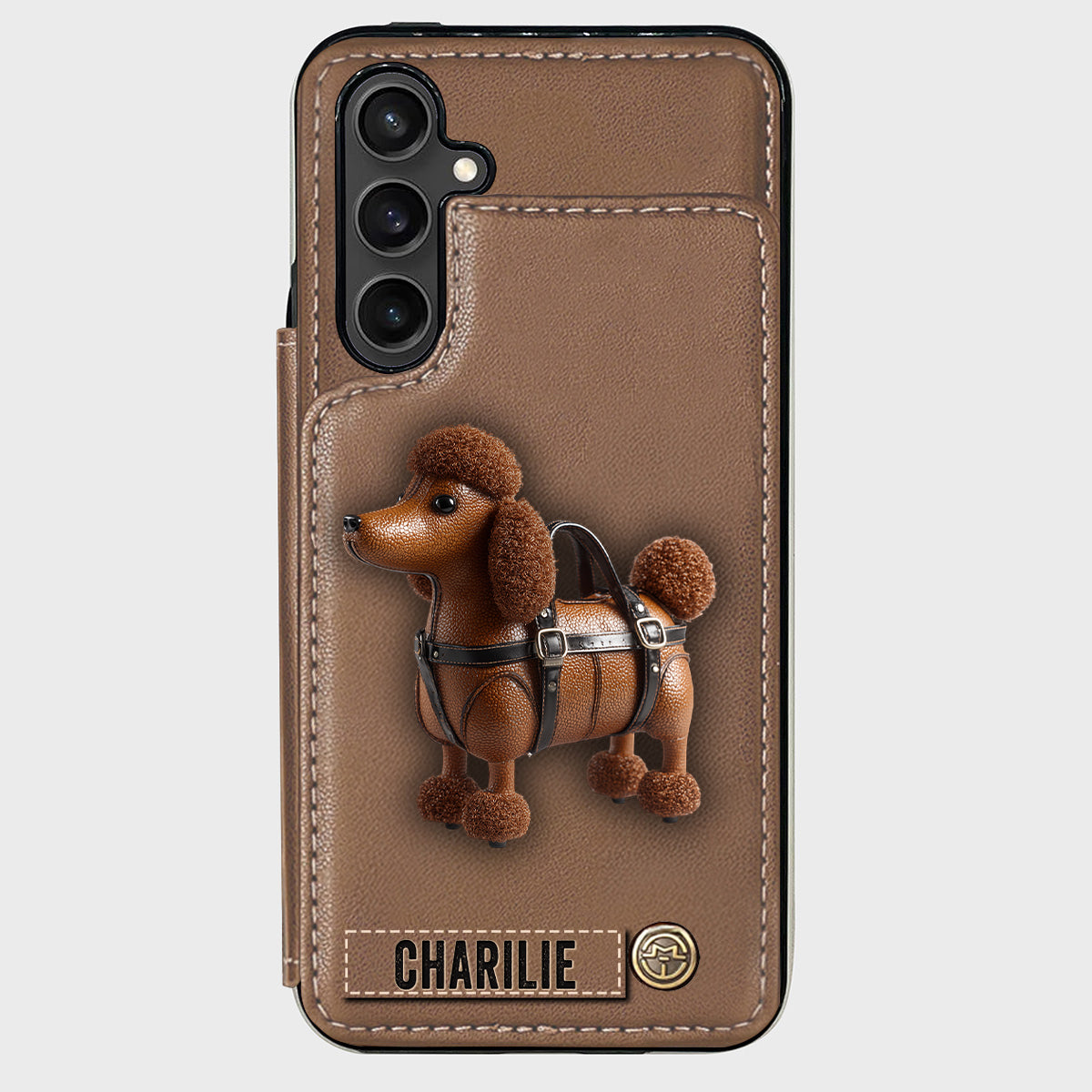 Étui portefeuille personnalisé pour téléphone avec un adorable caniche - Étui pour téléphone à motif chien