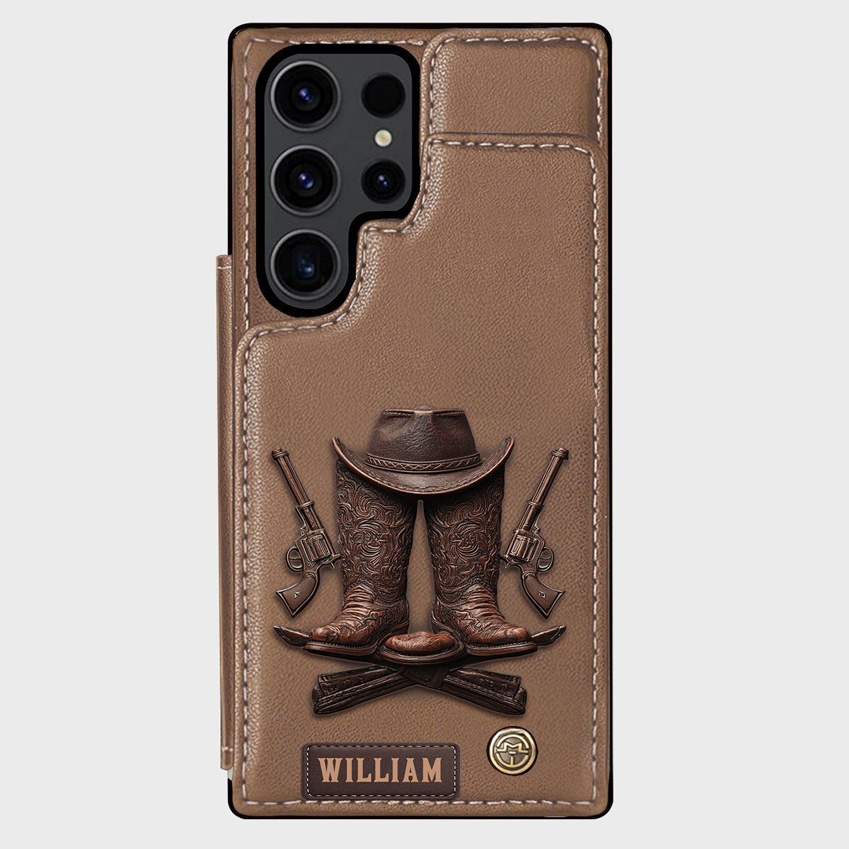 Western Spirit - Étui portefeuille personnalisé style western pour téléphone