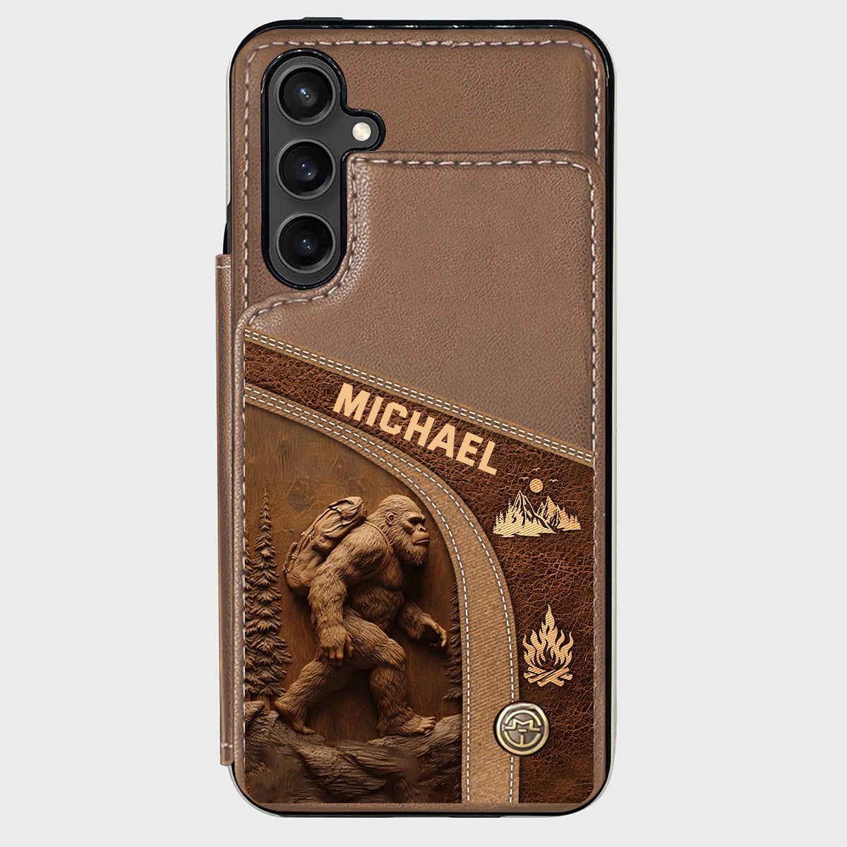 Sasquatch - Personalisierte Handyhülle mit Wanderbrieftasche