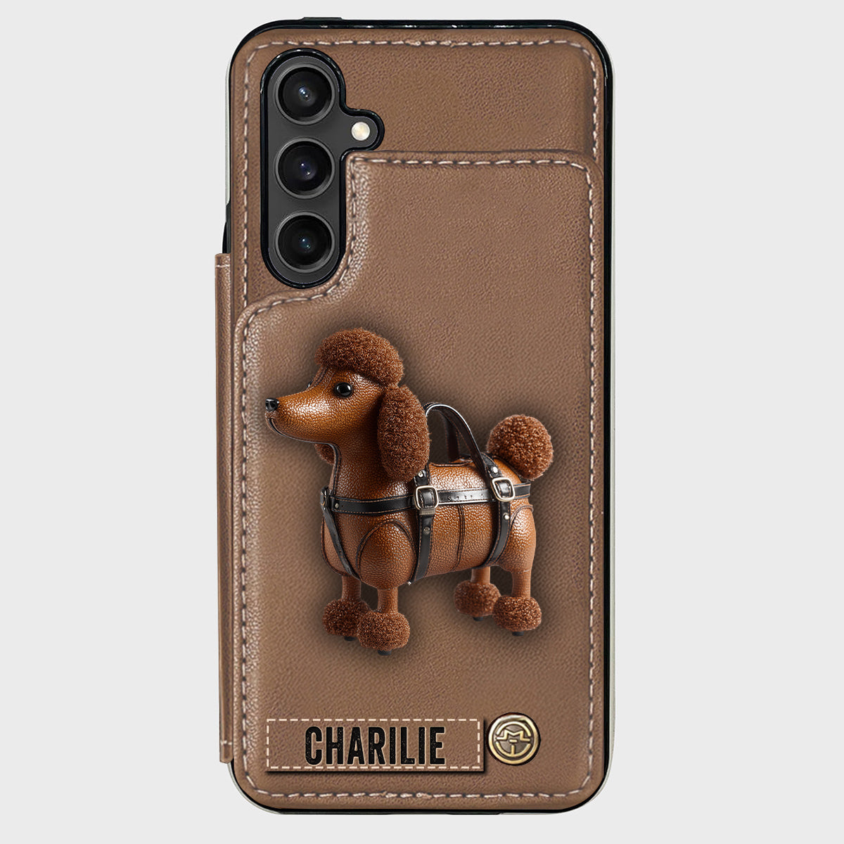 Étui portefeuille personnalisé pour téléphone avec un adorable caniche - Étui pour téléphone à motif chien