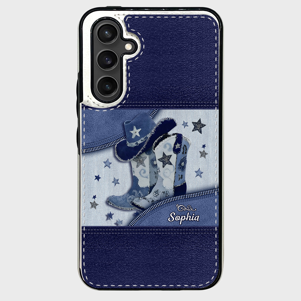 Cowgirl-Stiefel – Personalisierte faltbare Handyhülle im Cowgirl-Stil