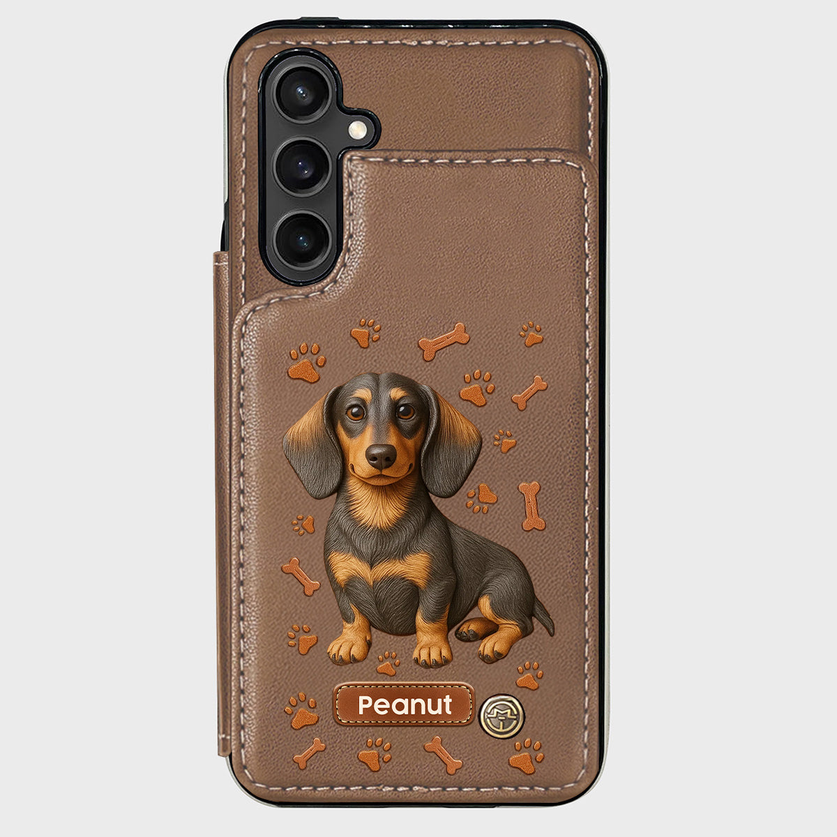 Love My Dog - Personalized Dachshund Wallet Phone Case