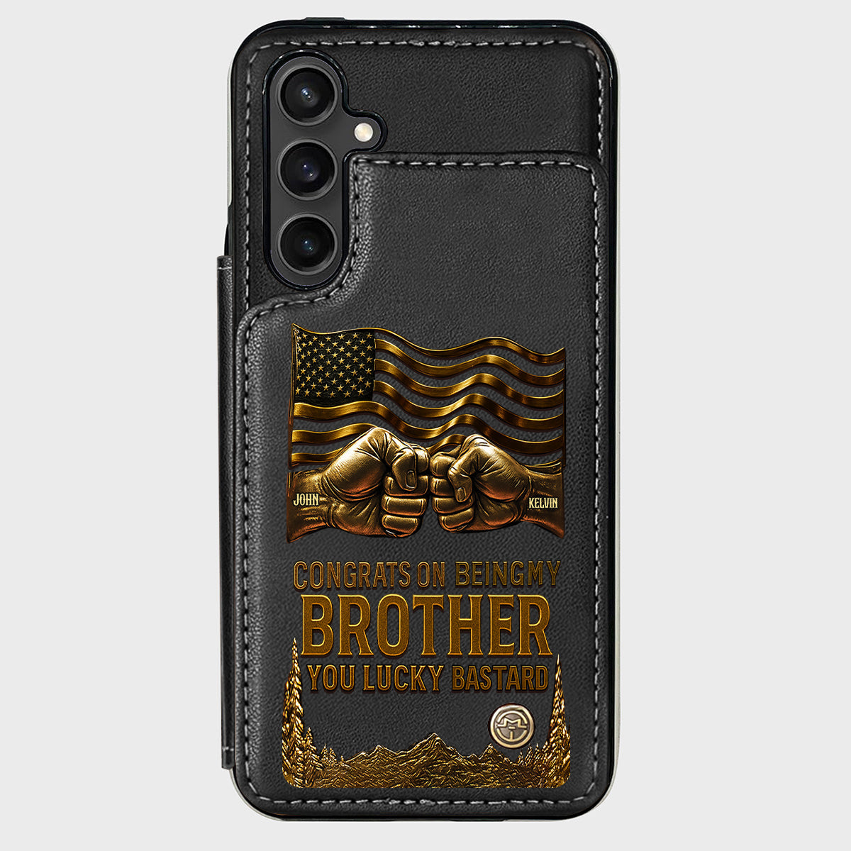 Congrat On Being My Brother - Personalized Sibling Wallet Phone Case