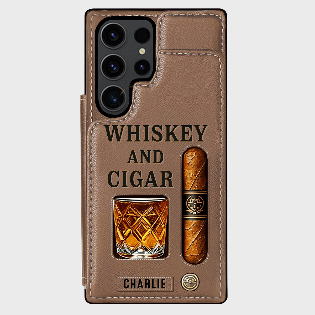 Whiskey & Cigar - Personalized Whisky Wallet Phone Case