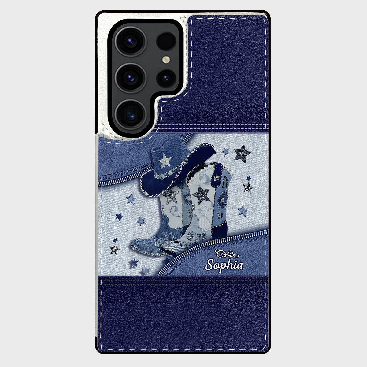 Cowgirl-Stiefel – Personalisierte faltbare Handyhülle im Cowgirl-Stil