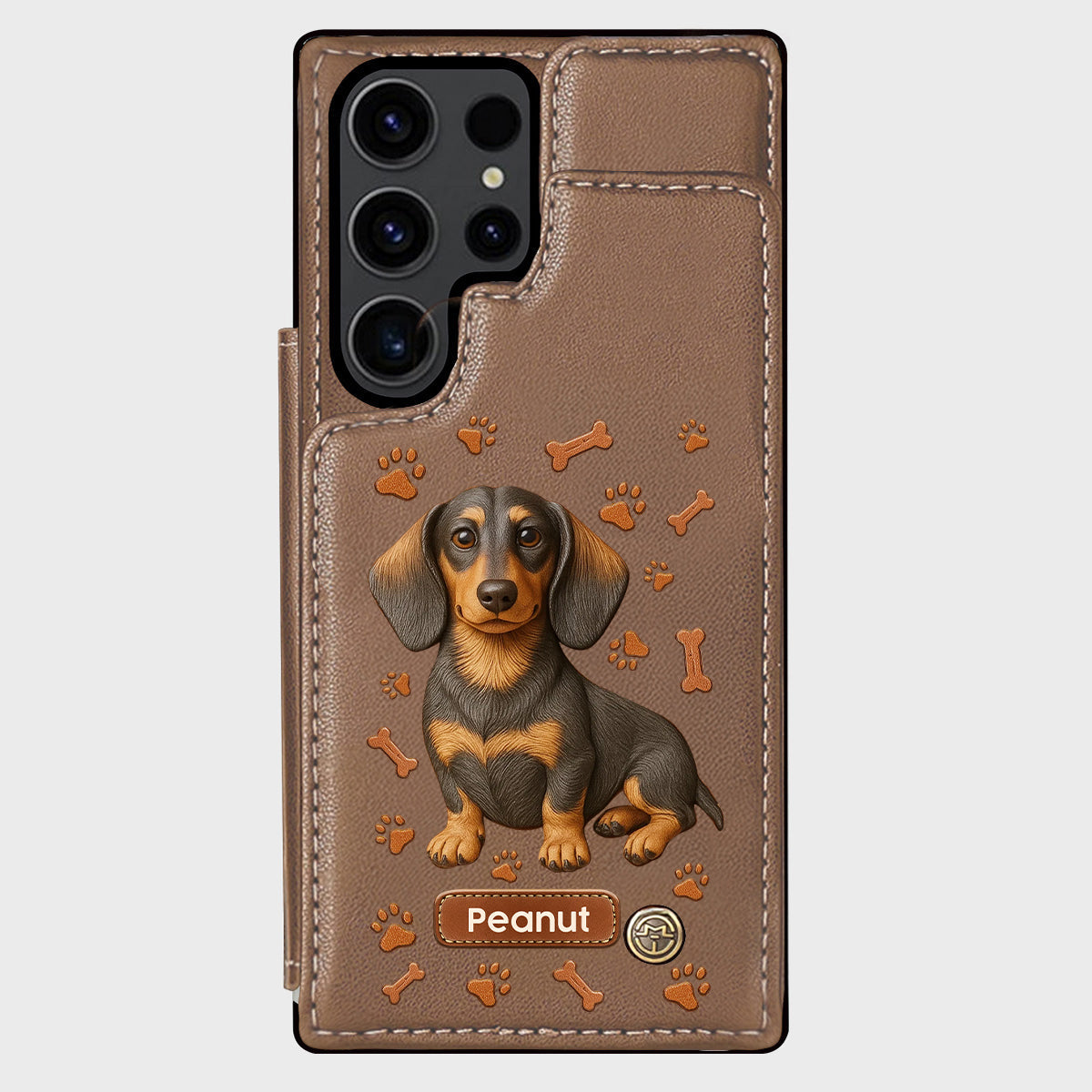 Love My Dog - Personalized Dachshund Wallet Phone Case