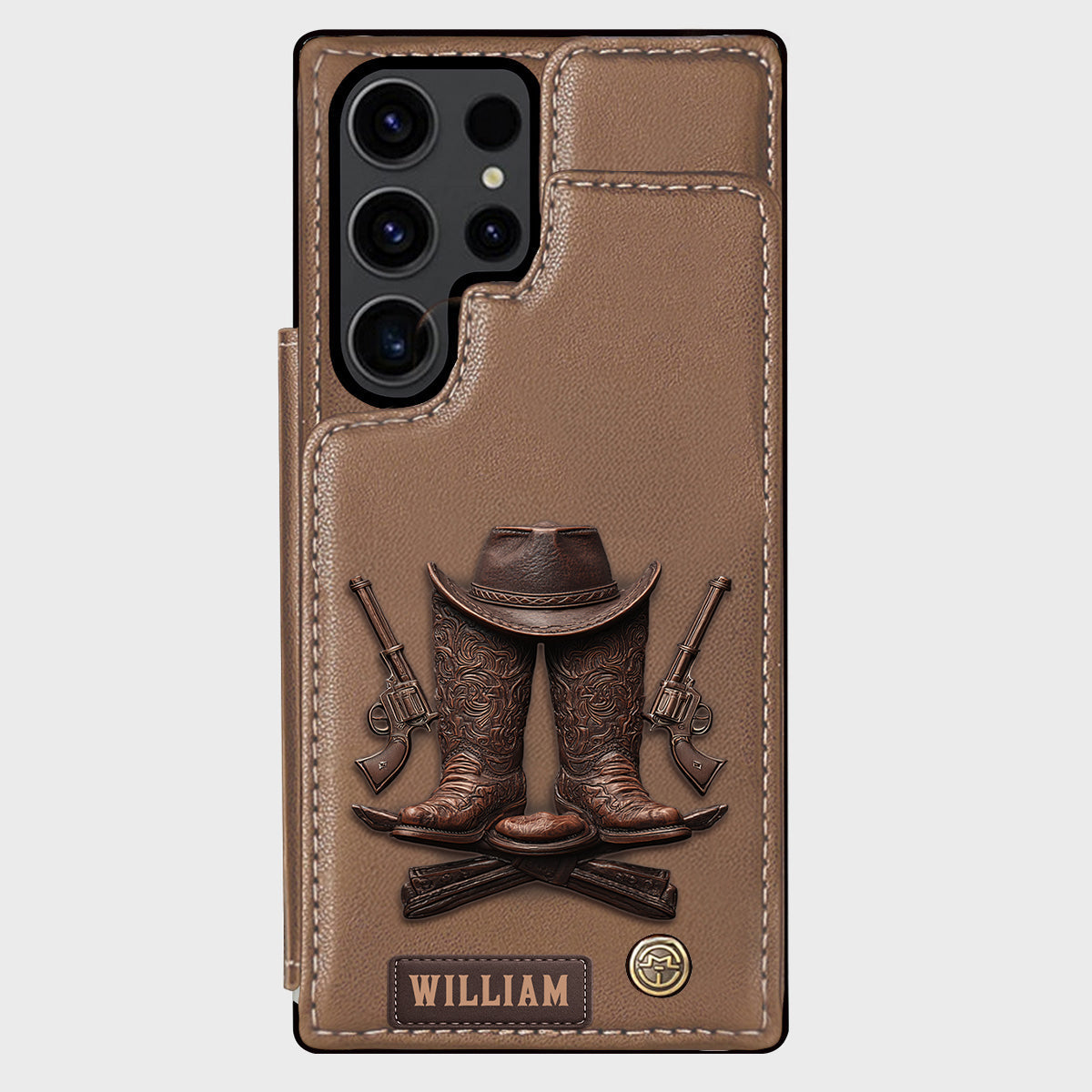 Western Spirit - Étui portefeuille personnalisé style western pour téléphone