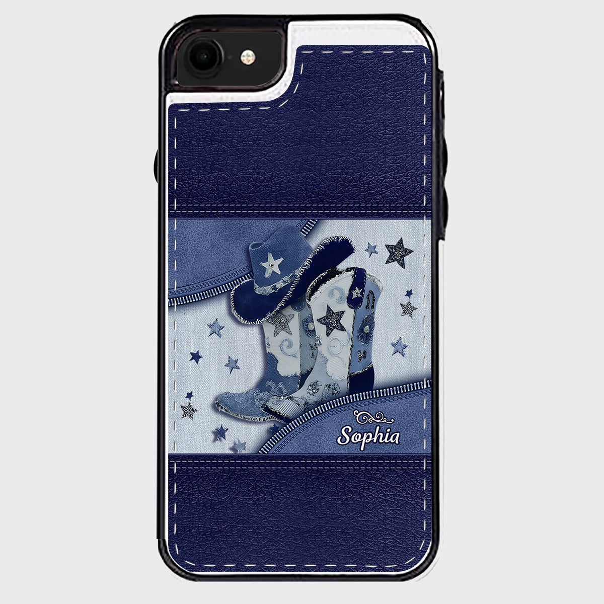 Cowgirl-Stiefel – Personalisierte faltbare Handyhülle im Cowgirl-Stil