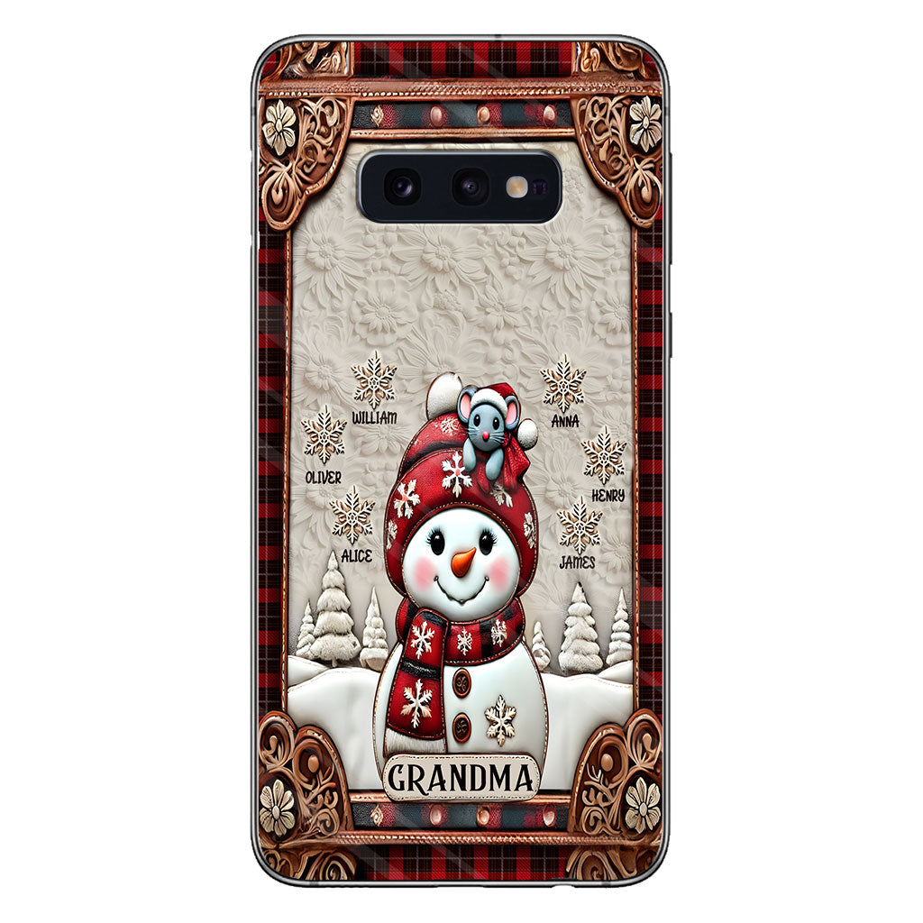 Grandma Snowman Christmas - Personalized Grandma Phone Case