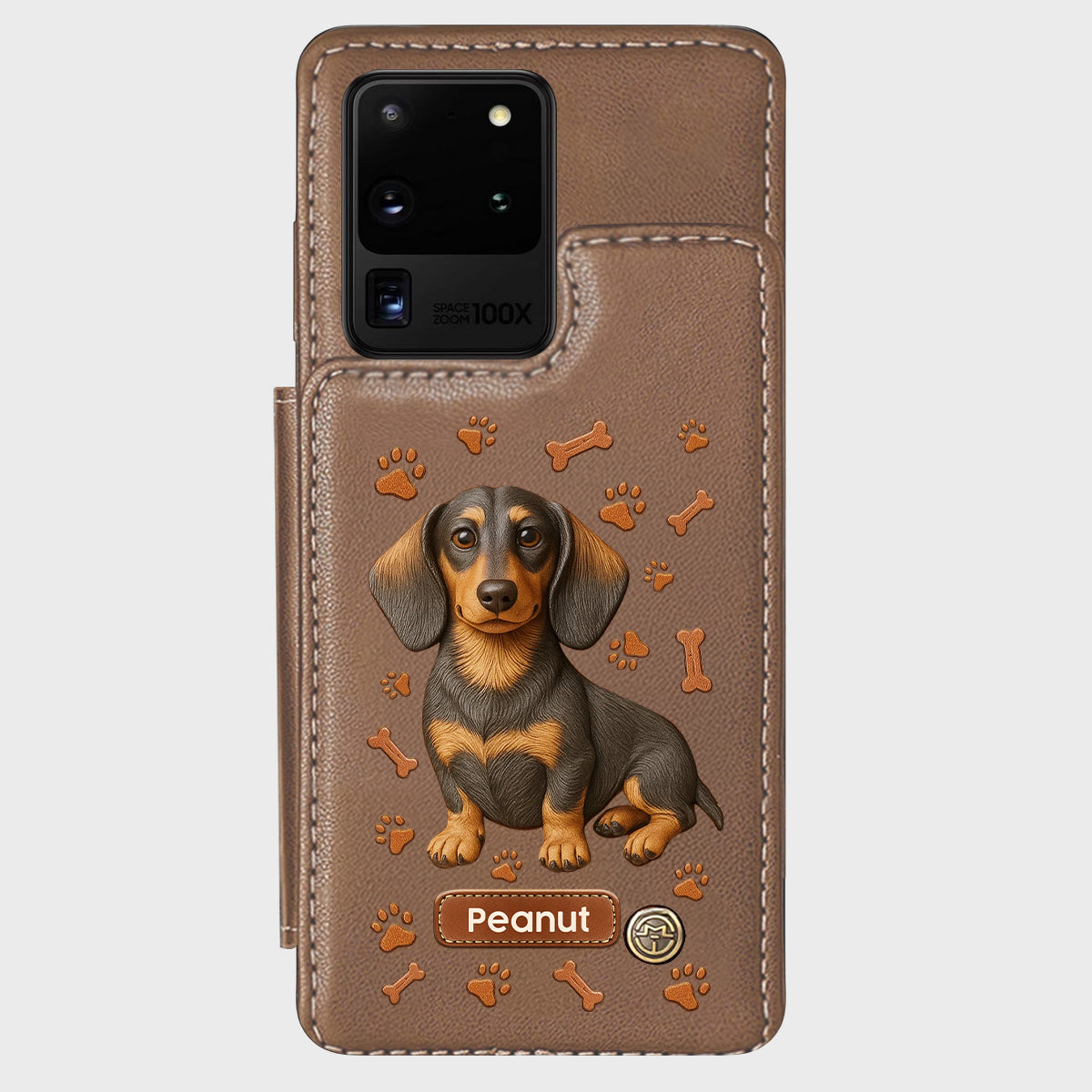 Love My Dog - Personalized Dachshund Wallet Phone Case