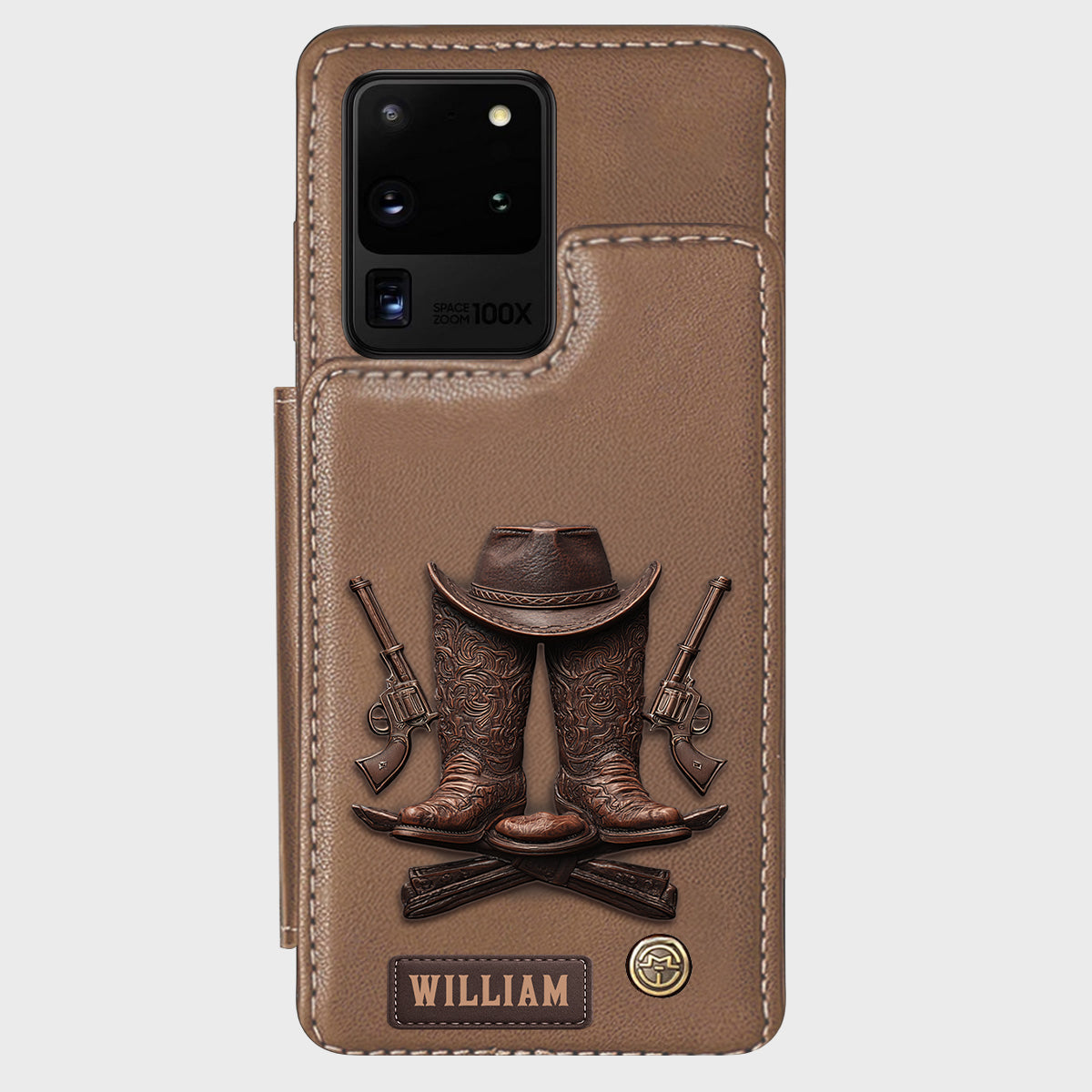 Western Spirit - Étui portefeuille personnalisé style western pour téléphone