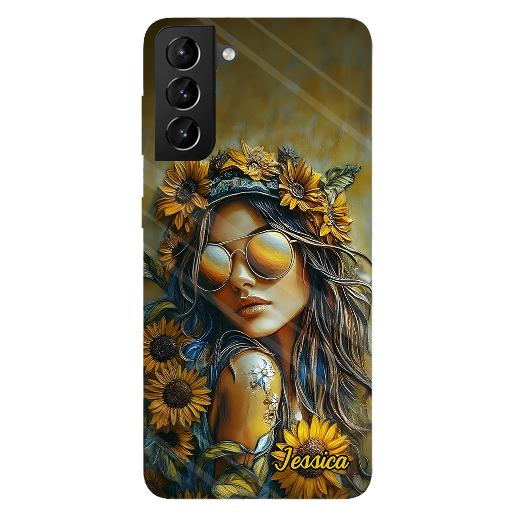 Hippie Soul Sunflower Girl - Personalized Hippie Full Print Phone Case