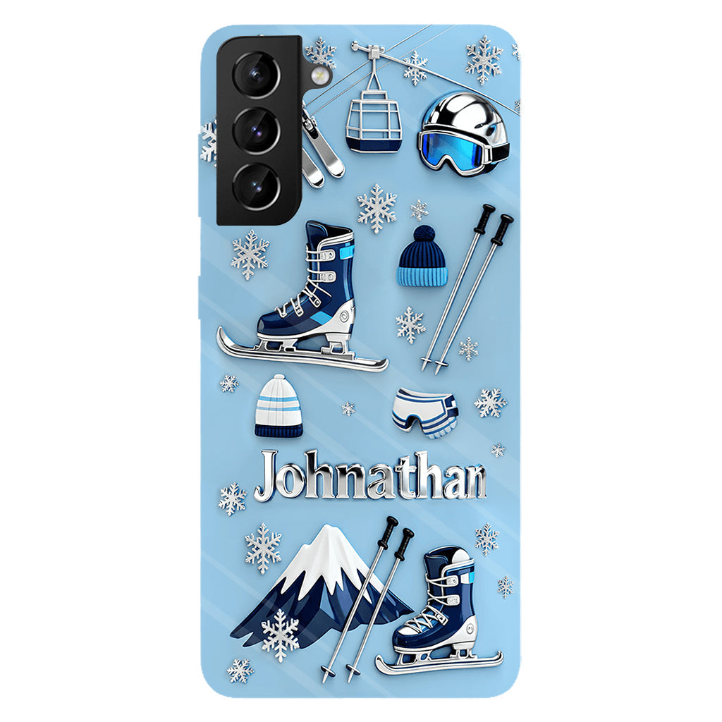Le ski me rend heureux - Coque de téléphone personnalisée avec impression intégrale sur le thème du ski